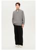 WOOG2005 Grey Half-Zip Stand-Up Collar Men's Knit Sweater - Winter 2025 Style
