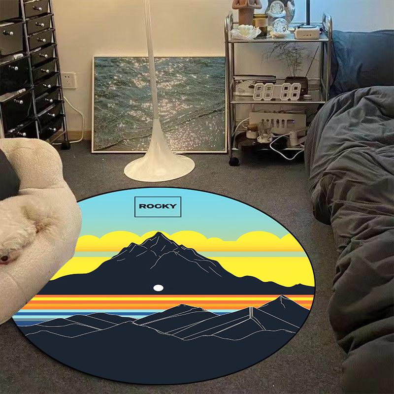 Modern CD Record Round Carpet Comfort Soft Bedroom Decoration Rug Customizable Living Room Sofa Area Rug Washable Chair Mat