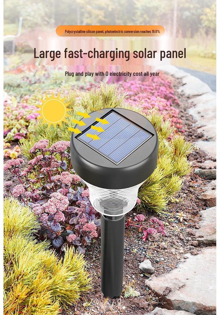 Outdoor Waterproof Solar Lawn Lamp - New Model with Courtyard Projection, Ground Plug, and Light & Shadow Path Decoration