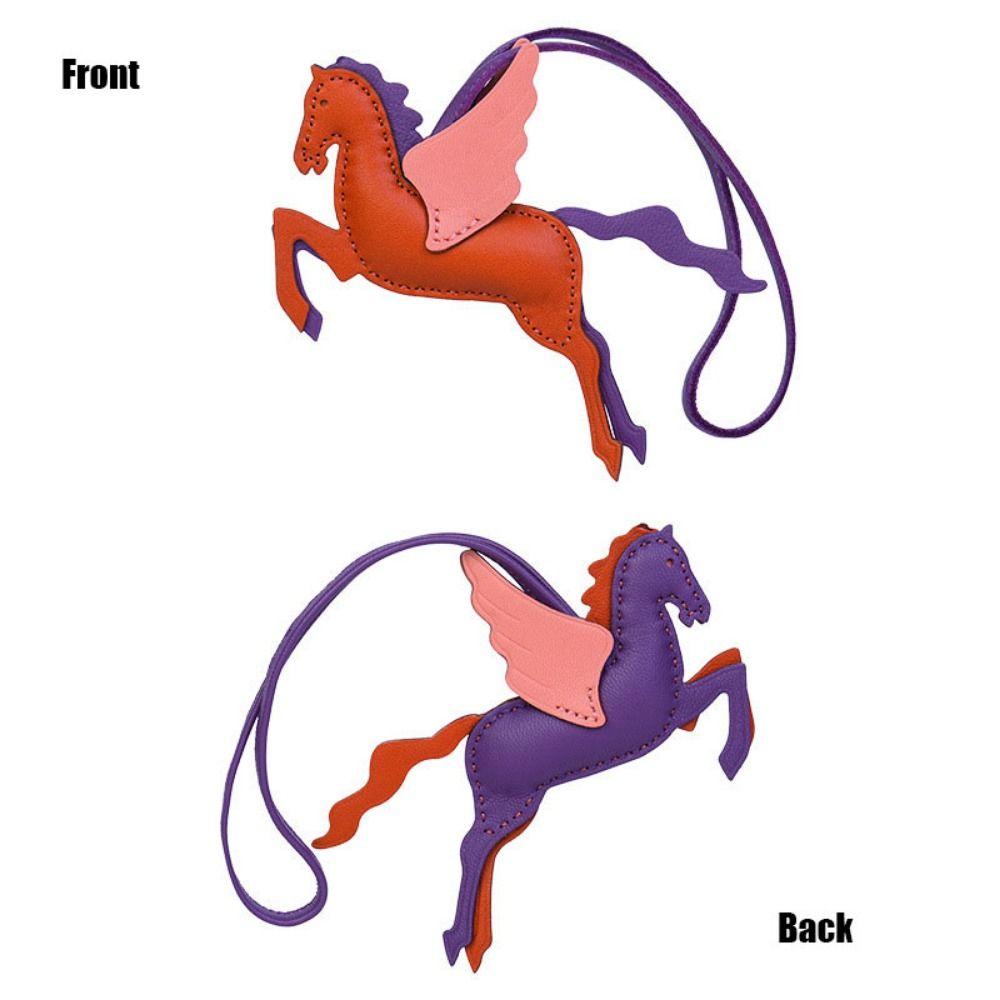 Модний брелок для ключів з конем, натуральна шкіра, підвіски для автомобіля, Пегас, кулон для сумки, шарм для сумки