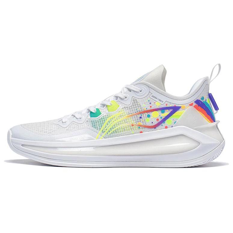 

LiNing Liren 3 V2 Rainbow Durable Breathable Low Top Basketball Shoes Unisex Fluorescent White Yellow
