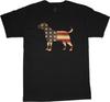 American Flag Dog Silhouette Vintage T-shirt