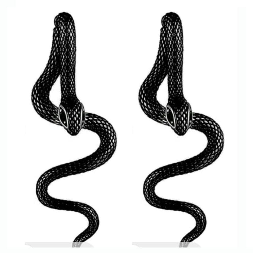 2024 New Gothic Snake Shape Earrings Detachable Texture Darkness Snake Long Earrings for Men Women Halloween Hiphop Jewelry Gift