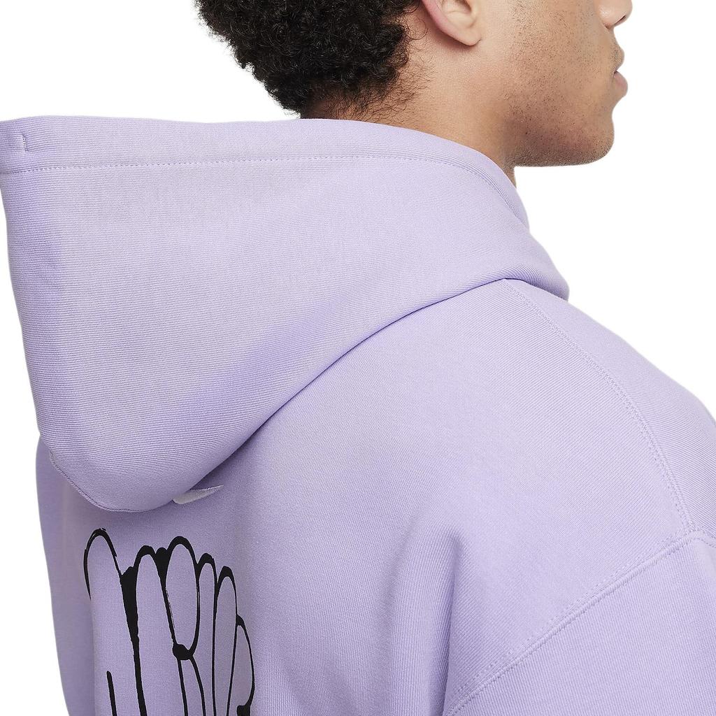 Nike Sweat à capuche Solo Swoosh Confortable Doux Ample Homme hoodies Violet clair Blanc HQ4181-515