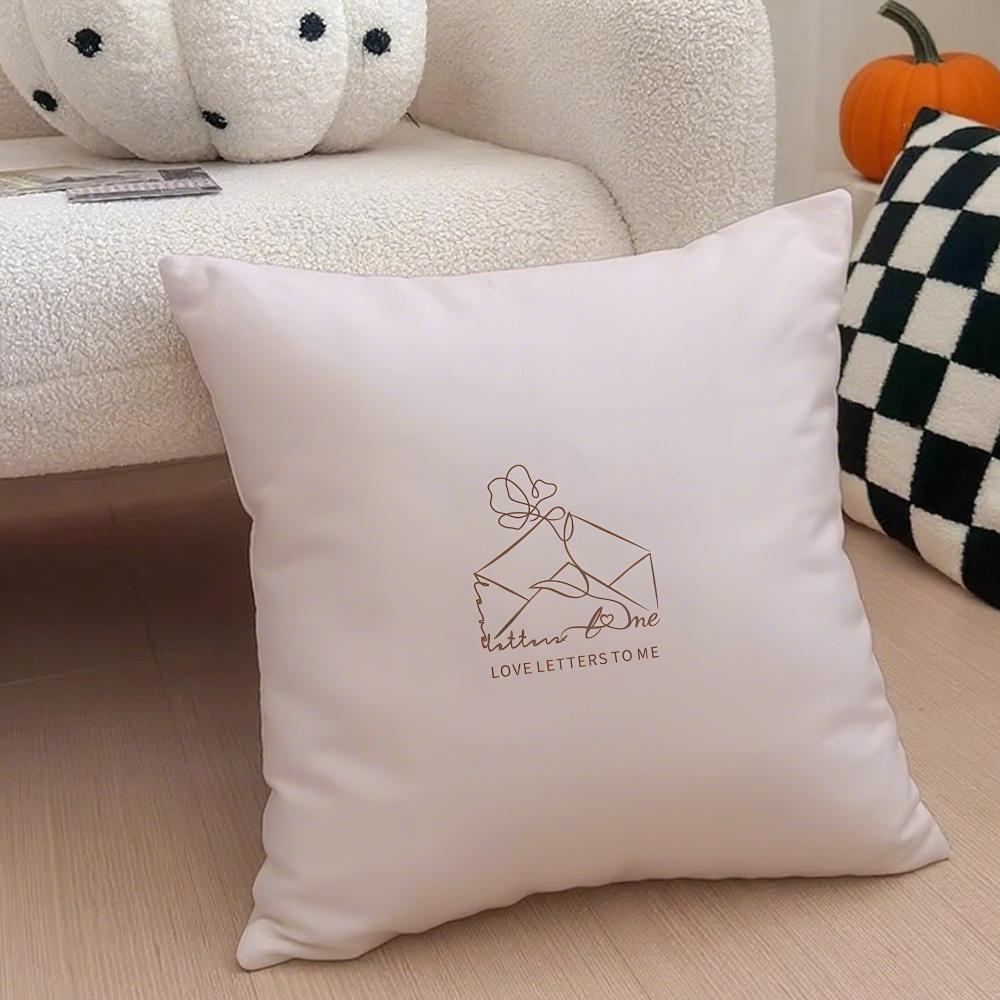 Casual Business Letter Printing Cushion Cover Throw Pillow Cover Hidden Button Durable Polyester Chair Cushion