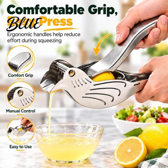 Lightweight Squeezer for Travel 2Pcs Fish Shape Lemon Squeezer Stainless Steel Manual Citrus Juicer Portable Hand Press Limes Oranges Cocktails,