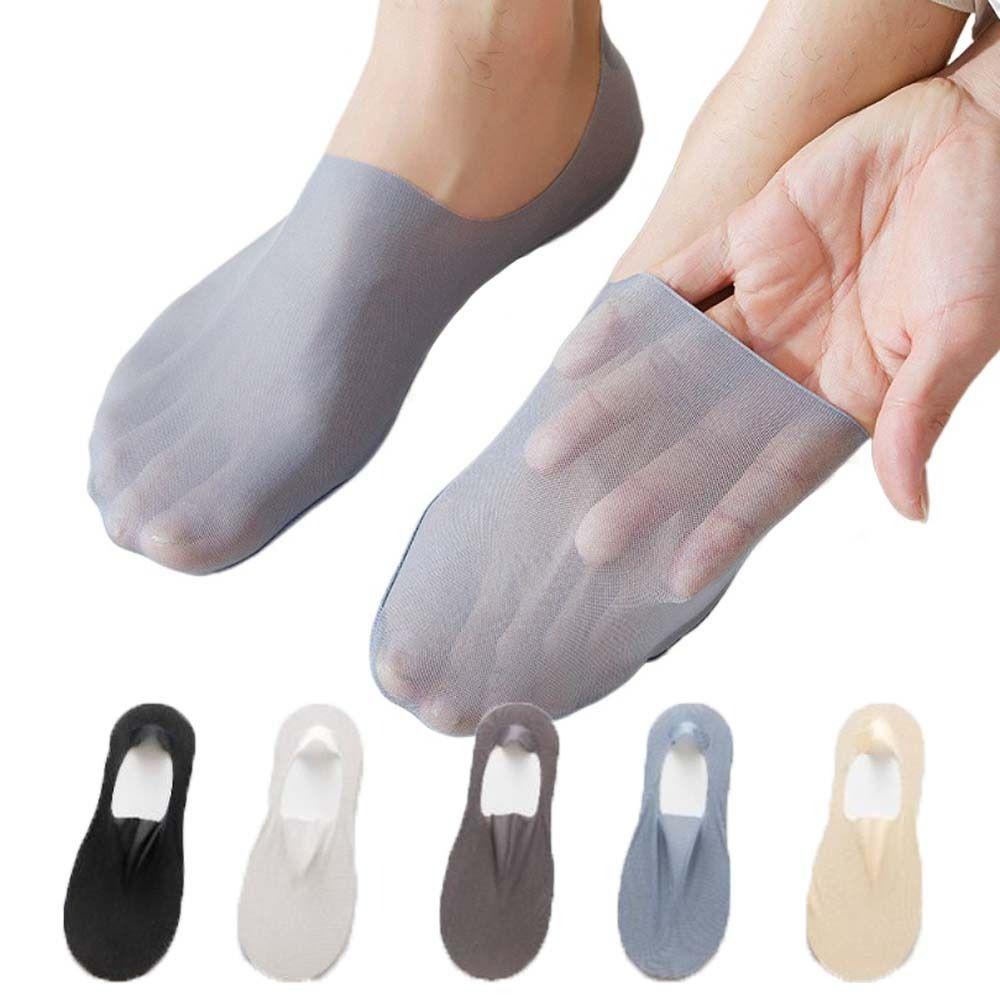 

Ultra-thin Men Ice Silk Boat Socks Transparent Sheer No Show Socks Summer