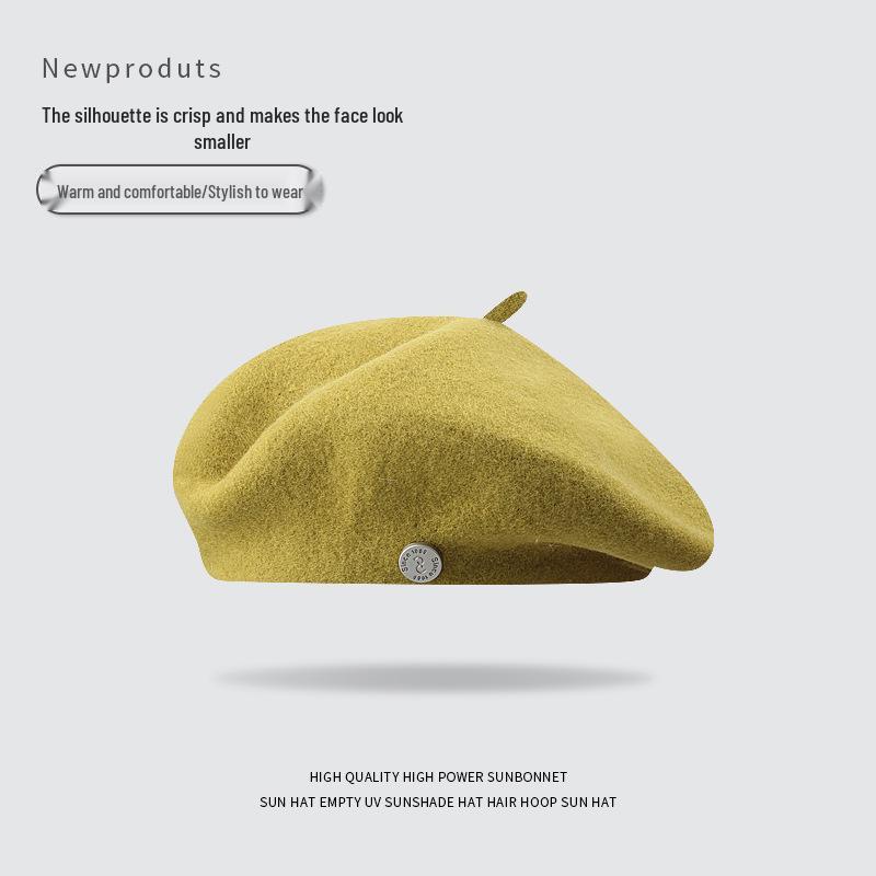 Schicke Wollberet im Duftstil für Damen - Vielseitige Malerhut für Herbst/Winter mit Retro-Flair.