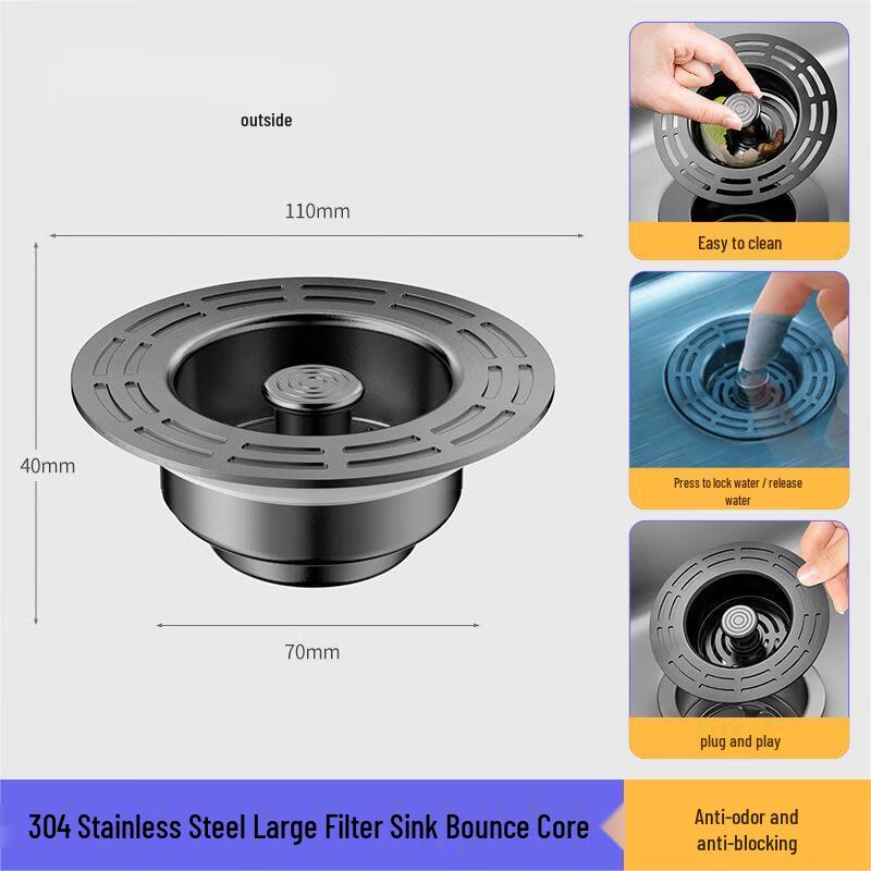 Stainless Steel Kitchen Sink Strainer and Drain Stopper