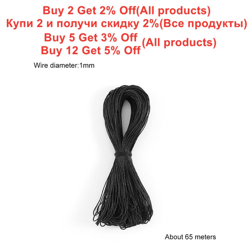 65m/Lot 1mm X 65m Polyester Braided Rope Bracelets Necklaces Beaded Cord Wax Wire for DIY Jewelry Making Findings Supplies Accessories