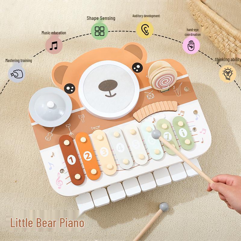 

Cross-border Wooden Bear Piano Glockenspiel - Early Education Toy for Toddlers