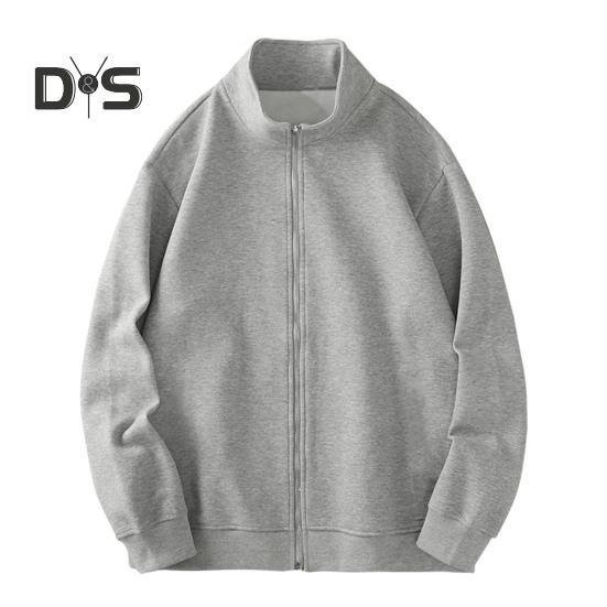 

Мужская спортивная куртка с воротником-стойкой, длинным рукавом, застежкой-молнией, бейсбольная куртка, однотонная, свободная, для бега, для спортзала XL серый