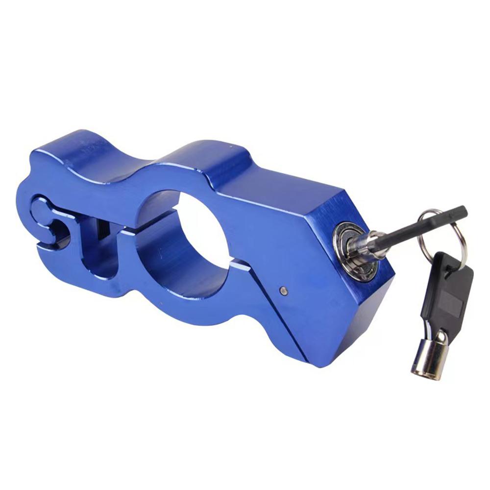 

Мотоцикл Модифікований замок керма Шолом Протиугінний замок Електромобіль Байки для бруду Кермо з алюмінієвого сплаву Фіксований замок клаксона синій