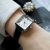 Mejongdeuswi Women'S Leather Wristwatch Square Roman Mds-401Lbk