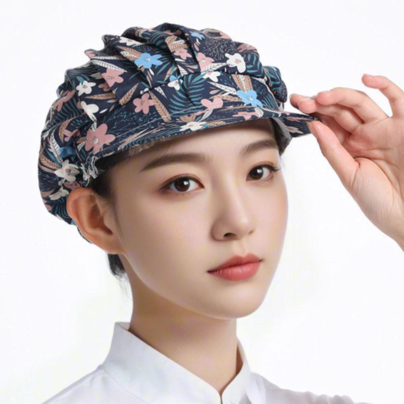 Korean Oil-Proof Chef Hat for Women - Hair Covering Kitchen Cap for Cooking and Catering