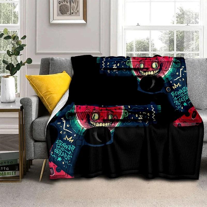 Coperta 3D Pistola Coltello USP,AK,M4,AWP, Fucile Pistola Cartuccia, Morbida Coperta Plaid per Casa Camera da Letto Letto Divano Coperta Copertura Picnic Bambini