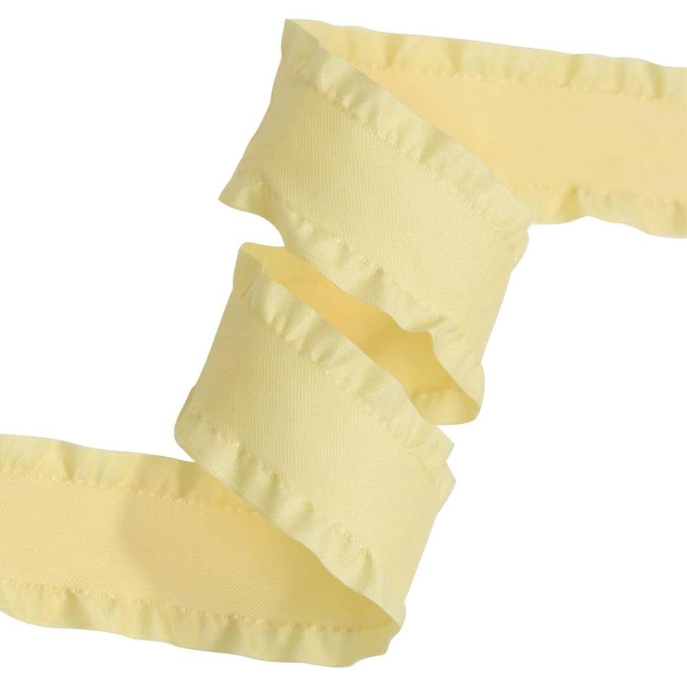 1 rotolo Nastro a Doppia Arricciatura Larghezza 1,5 Pollici Lunghezza 10 Yds Nastro in Tessuto Raso di Seta Nastro con Bordo a Foglia per Artigianato Fai da Te Confezionamento Regali Decorazione Festa di Matrimonio