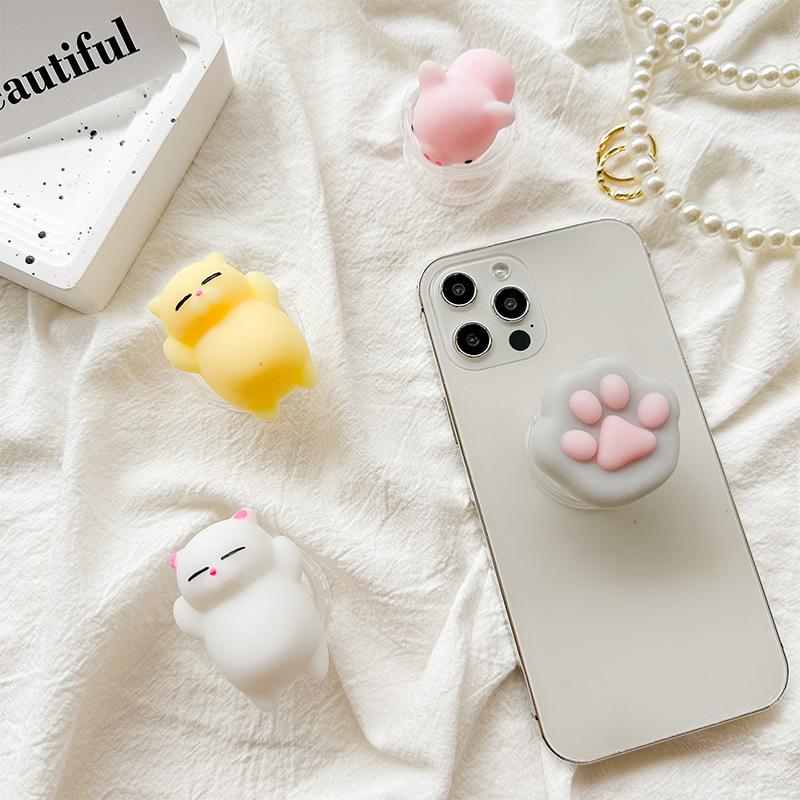 Cute Wind Mobile Phone Airbag Bracket Three-Dimensional Cat Cat Paw Piglet Pinch And Decompress Desktop Back Sticker Support Frame