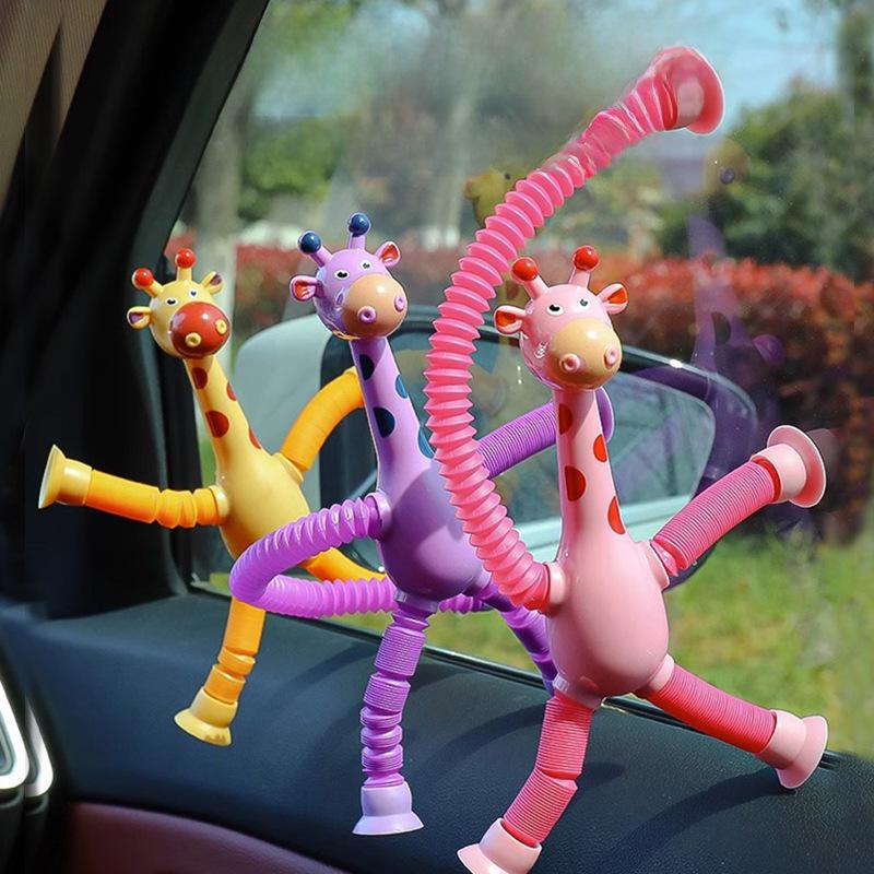 Telescopic Giraffe Toy with Suction Cup - Versatile Decompression Toy for Creative Play