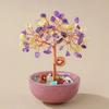 Colorful  Stone Wealth Tree Colorful Tea Bowl Base Home Desk Living Room  Decoration