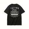 Personality Creative Hiphop Style Blind Tattoo Print Graphic Tshirt Breathable Sweat Absorption Motorcycle T-Shirt Unisex's Clothes