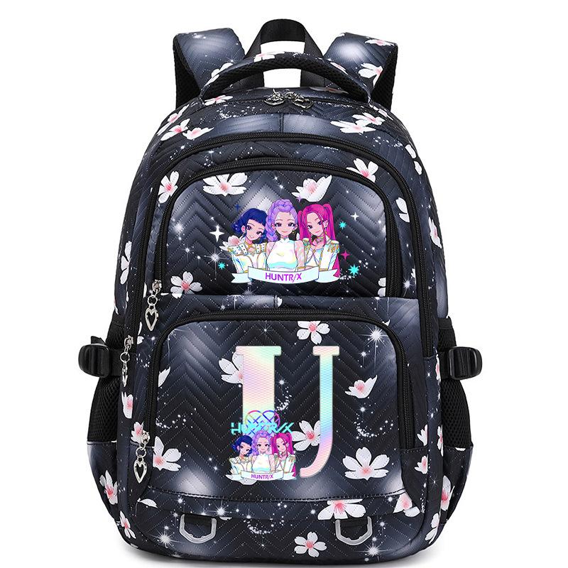 Animation Cartoon Letter Printing Large Capacity Shoulder Bag Lightweight Primary And Secondary School Students Leisure Schoolbag