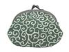 Hasegawa Japanese Chirimen Round Coin Purse Wallet with Arabesque Made In Green Pattern, Japan,