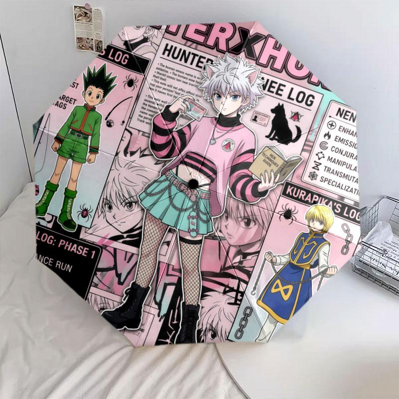 1 PC Automatic Folding Umbrella - Hunter X Hunter Pattern Portable Foldable Design With 8 Ribs Christmas Birthday Gifts