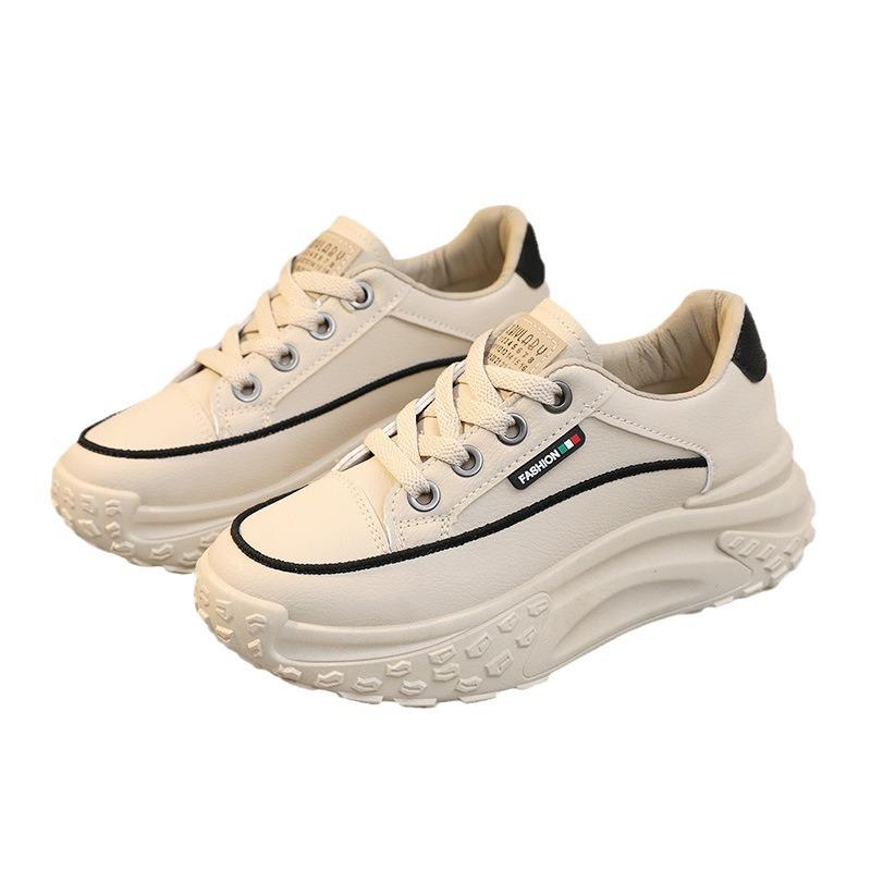 Plateau Damen neue Frühling vielseitige Sport-Freizeitschuhe, weiße Schuhe, leichte Studenten-Laufschuhe