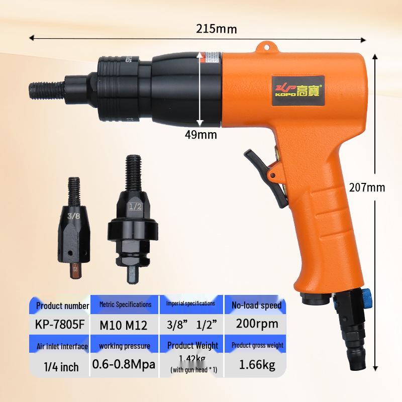 Gaobao M3-M12 Industrial Pneumatic Rivet Nut Gun - Air Powered
