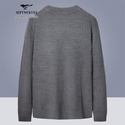 Men's Round Neck Ribbed Knit Sweater