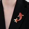 Exquisite Retro-Neujahrs-Karpfen-Brosche für festliche Pullover und Anzüge