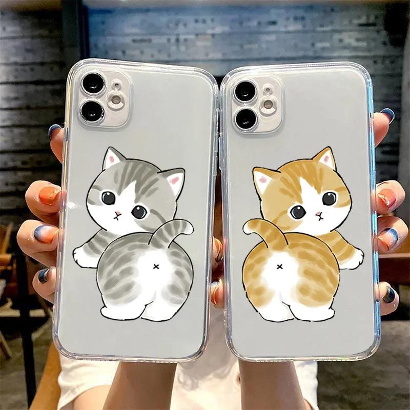 Funny Cartoon Cat Lover Couple Phone Case For Samsung Galaxy S24 S23 S22 S25 Ultra Plus Cover for Galaxy S23+ S24+ S25+ Shell