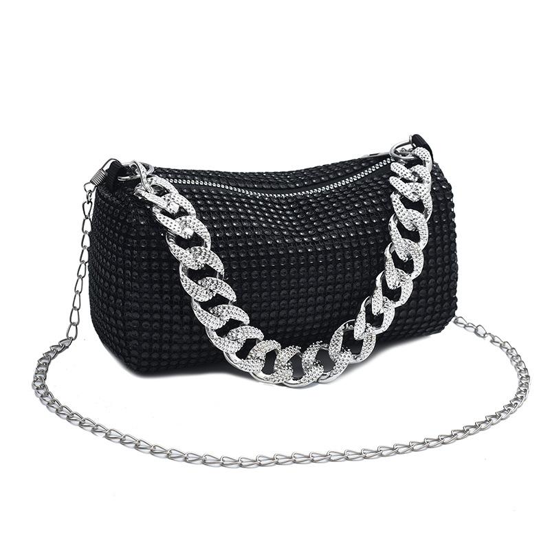 Full diamond bag women s spring and summer new hot diamond banquet bag texture chain rhinestone shoulder messenger bag