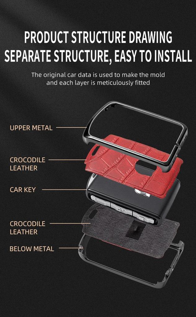 Volvo Alloy Key Case for XC60, S90, S60, XC40, XC90, V60, V90 Models