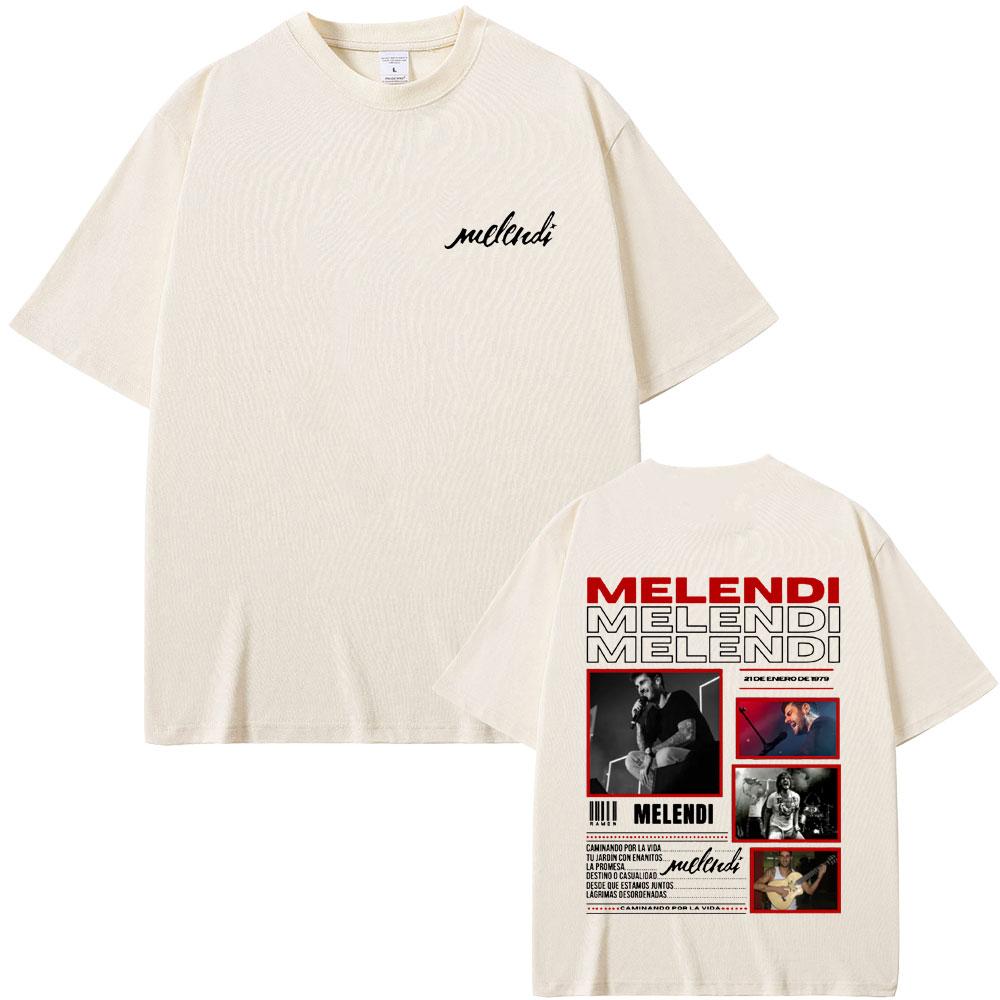Melendi Tour 2025 Album Print T Shirt Men Women Vintage Gothic Oversized Cotton Tshirt Male Hip Hop Fashion T Shirts Streetwear