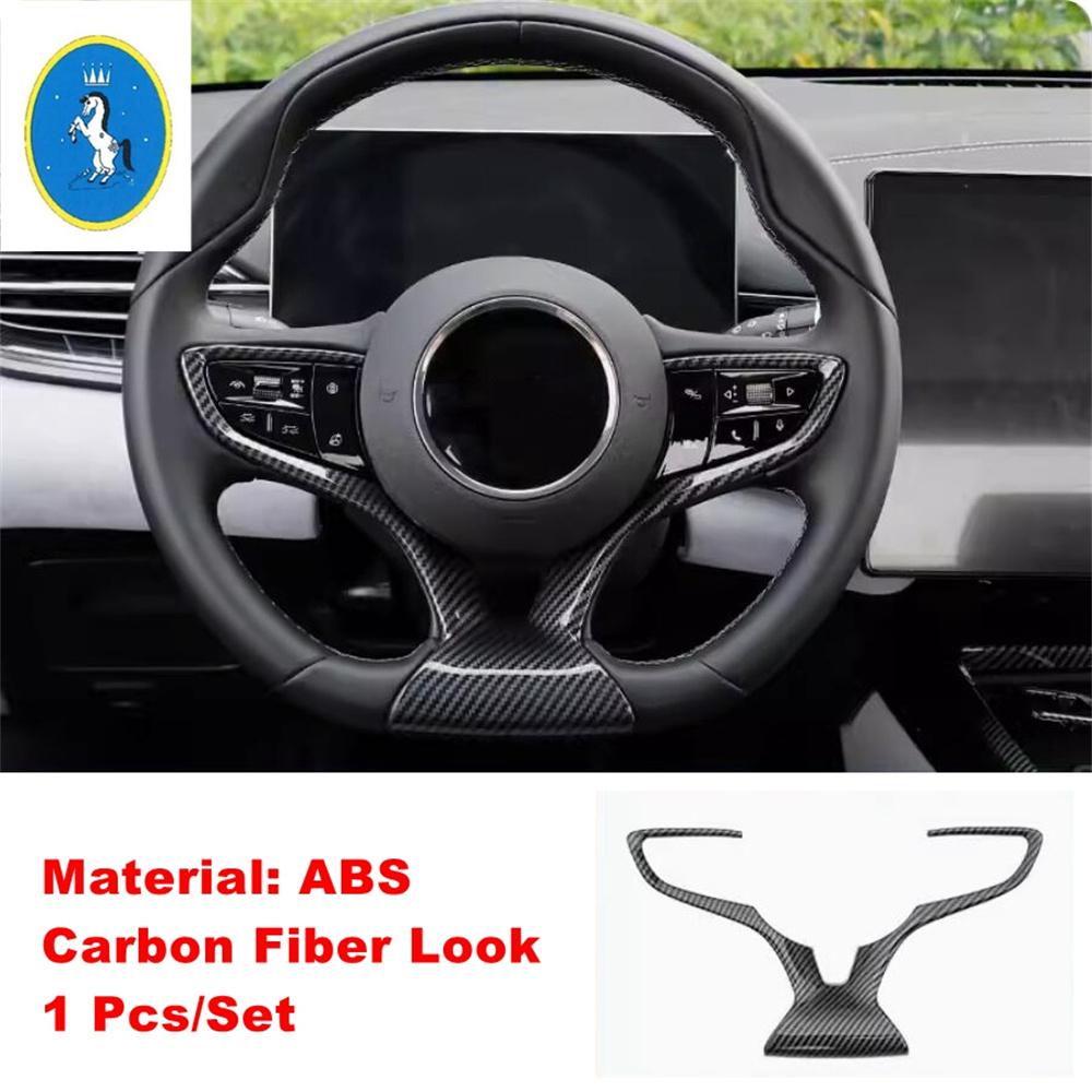 Für BYD Seal EV   2024 Auto Lenkrad ABS Dekoration Autoteile Carbonfaser-Optik / Pfirsichholz Innenzubehör