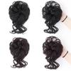 MERISIHAIR Damen-Haarknoten aus Kunstfaser, unordentlicher Chignon, lockiges Haar, elastischer unordentlicher Chignon für Damen, Haarteile, Schwarz, Braun
