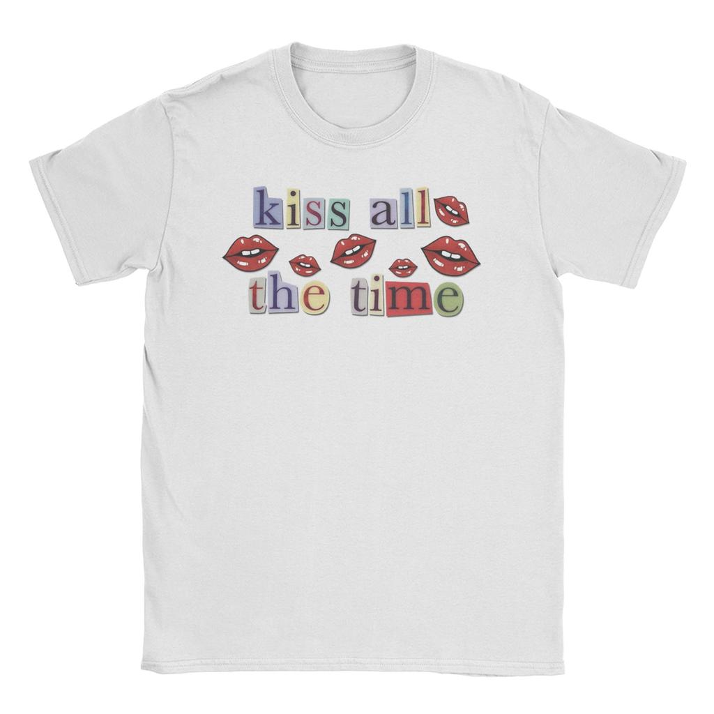 Kiss All The Time Harrys Art Sticker TShirts Unisex Women Styles Hipster 100 Cotton Tees Short Sleeve T Shirts Gift Idea Tops
