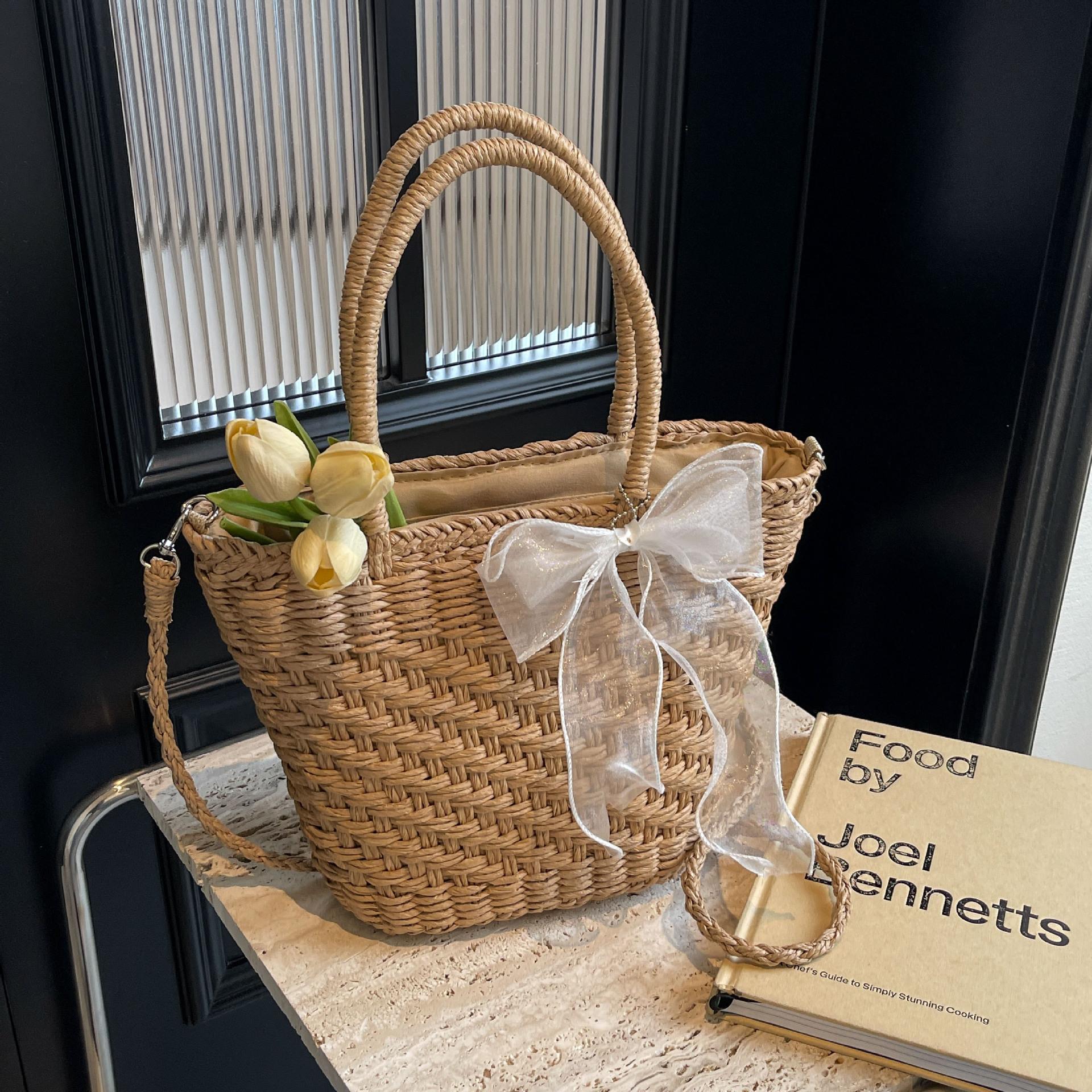 

Lazy Wind Straw Crossbody Bag Women s 2025 New Large-Capacity Woven Vegetable Basket Bag Summer Beach Bucket Bag 34*11*23 хаки