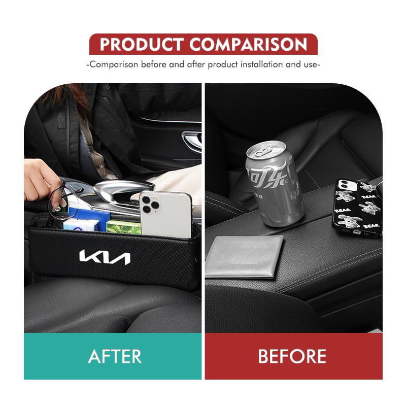 Leren Opbergdoos met Gevuldop voor Autostoel, Bekerhouder Accessoires Voor KIA K5 K2 Optima Soul Spectra Niro Cadenza Sephia Carens