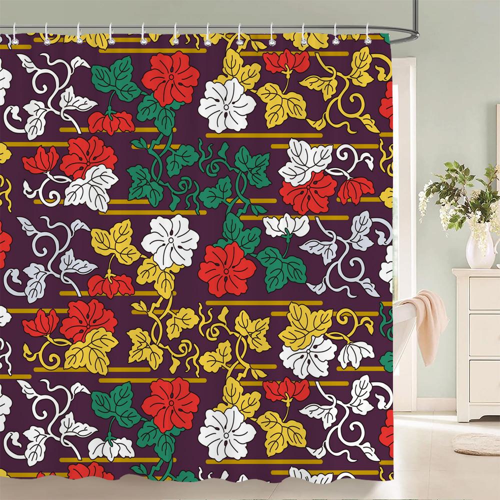 3d Flowers Pattern Shower Curtains Bathroom Curtain 180*180cm Waterproof With 12 Hooks Home Decor Washable Fabric Bath Screen