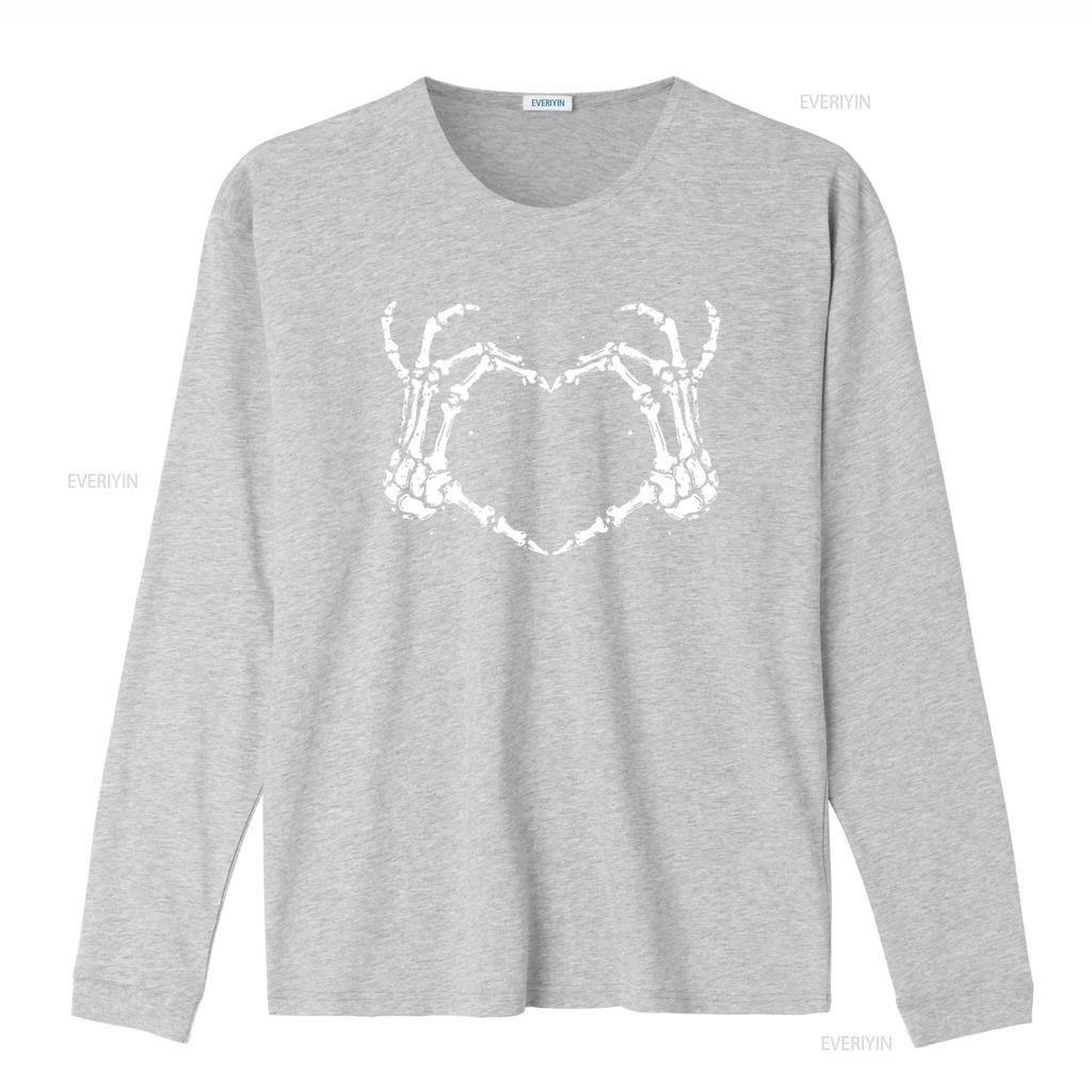 Womens T Shirt Skeleton Hands Love Heart Sign Bones Costume Funny Halloween Casual  Tops Black X Large vintage Washed Stretched