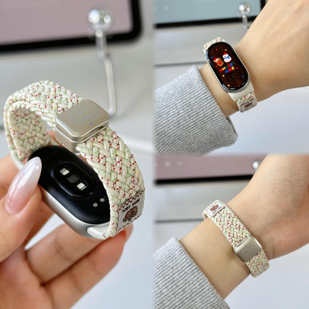 Nylon Strap for Xiaomi Mi Band 10/9/8 High Quality Breathable Sports Adjustable Wristband for Mi Band 10 9 NFC Replace Watchband