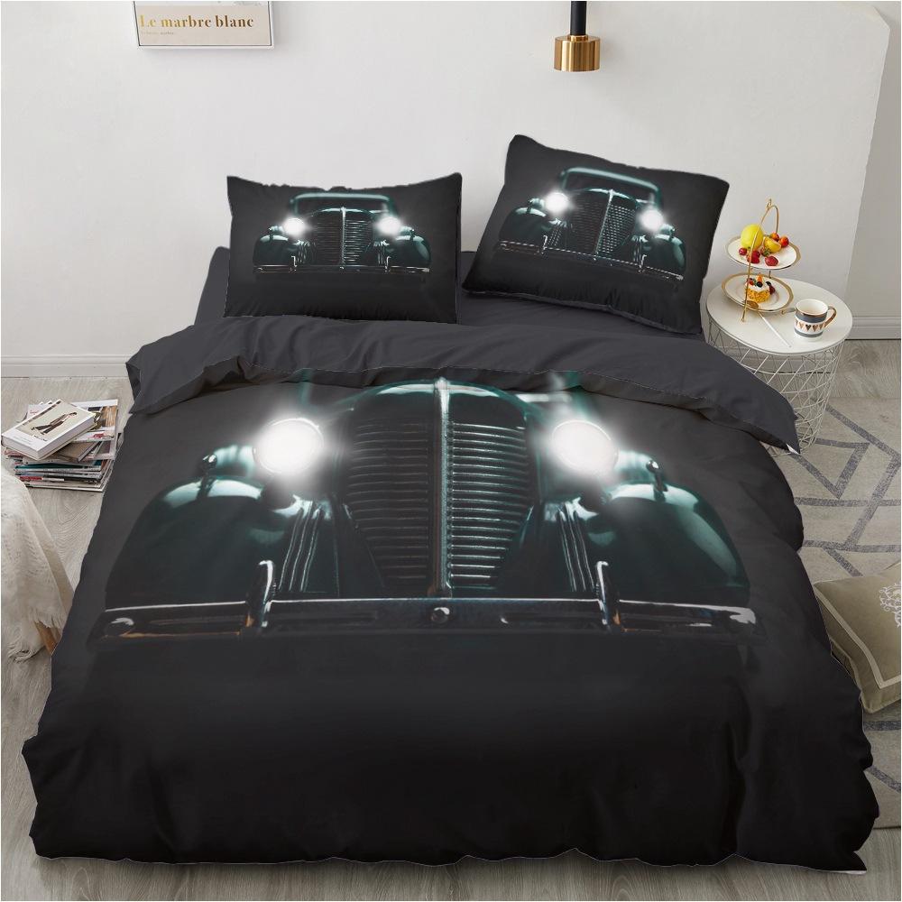 3D Sports Car Bedding Set for Boys Teens Room Soft Down Duvet Cover AU140 * 210 Full Size Bed Cover Motorcycle Print Quilt Cover