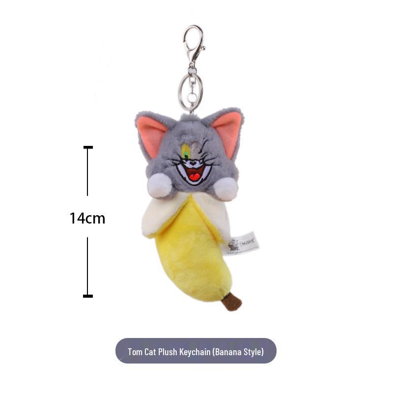 Tom & Jerry Plush Toys: Cat Pendant & Mouse Keychain Charms for Kids