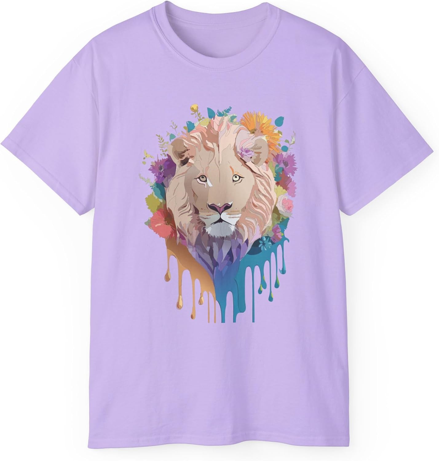 

Lion Graphic Design Tee, Lion Shirt, Floral Vintage Tees, Art Design T-Shirt, Animal Graphic Tee, Animal Shirts 7 5XL різнокольоровий