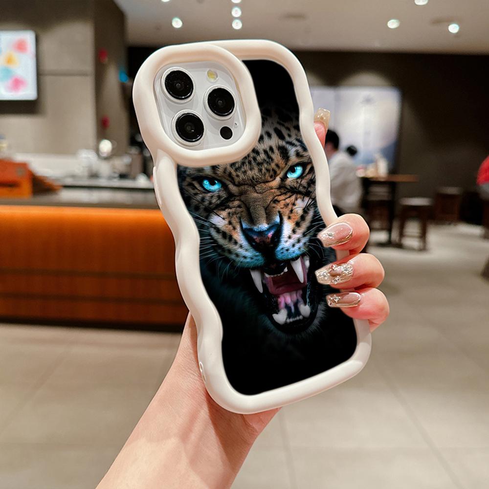 Huse de telefon N96 cu design Ochi de tigru, cu margine ondulată Macaron, pentru iPhone 16 Pro Max Samsung S24 Plus S23 Ultra A35 A05s Xiaomi Redmi Note 13, husă rezistentă la șocuri