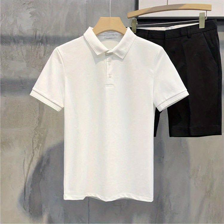 

Мужская футболка-поло приталенного кроя Modilan 2023: Новый однотонный цвет с бусинами на лацканах, короткий рукав, тренд в корейском стиле 3XL