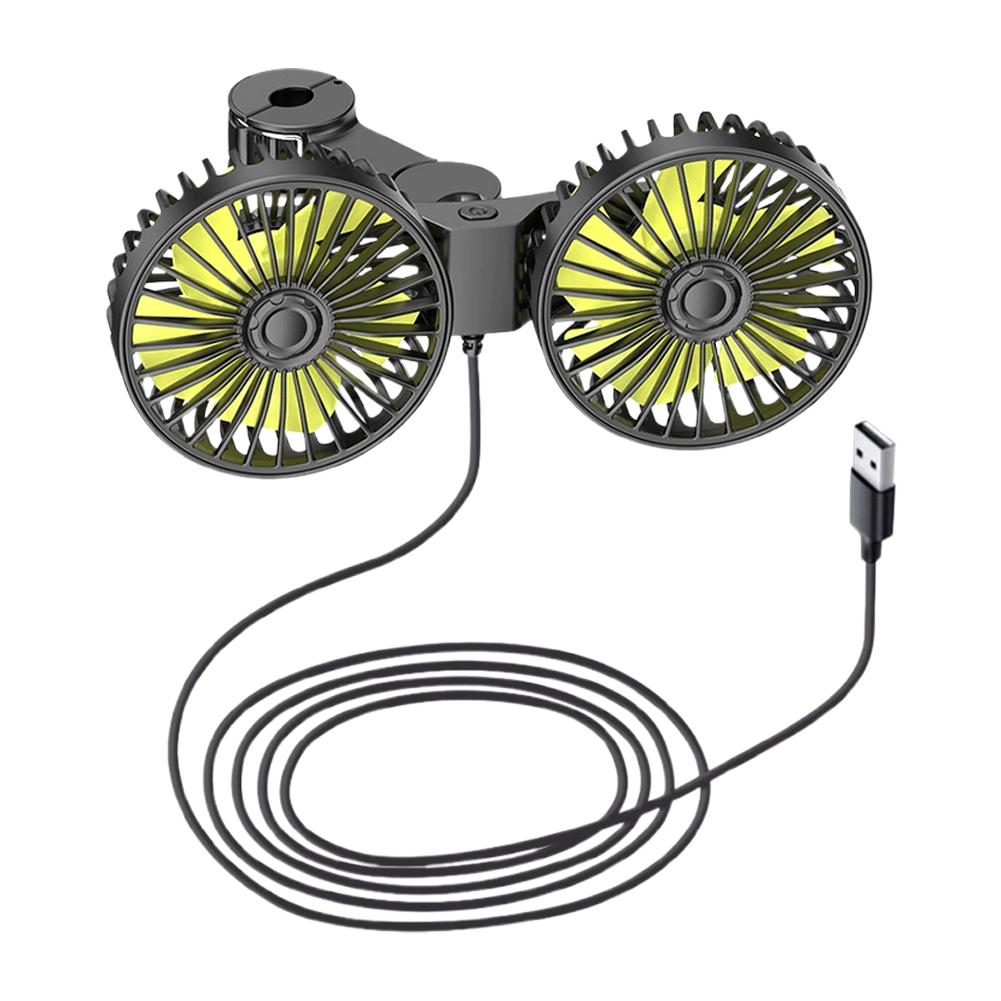 Car Seat Cooling Fan USB Dual Head Fan 360 Degree Rotation Neck Cooler Automotive Electric Fan 3 Speeds Car Accessories